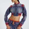 Jaded London Sherbet Cropped Denim Jacket | Outerwear