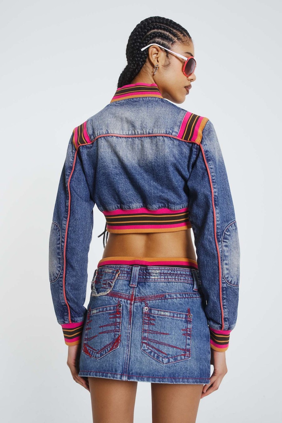 Jaded London Sherbet Cropped Denim Jacket | Outerwear