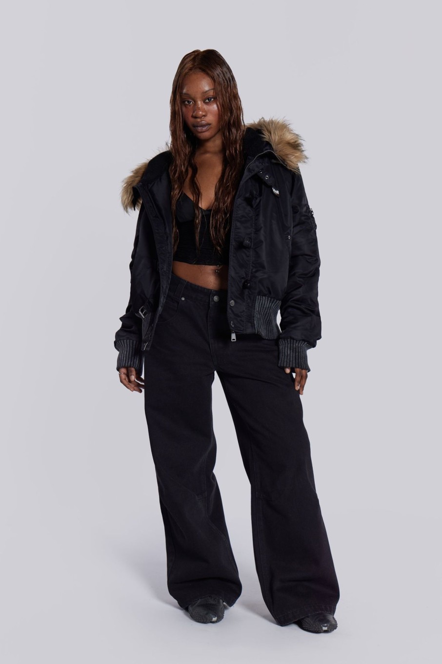 Jaded London Black Jet Jacket | Outerwear