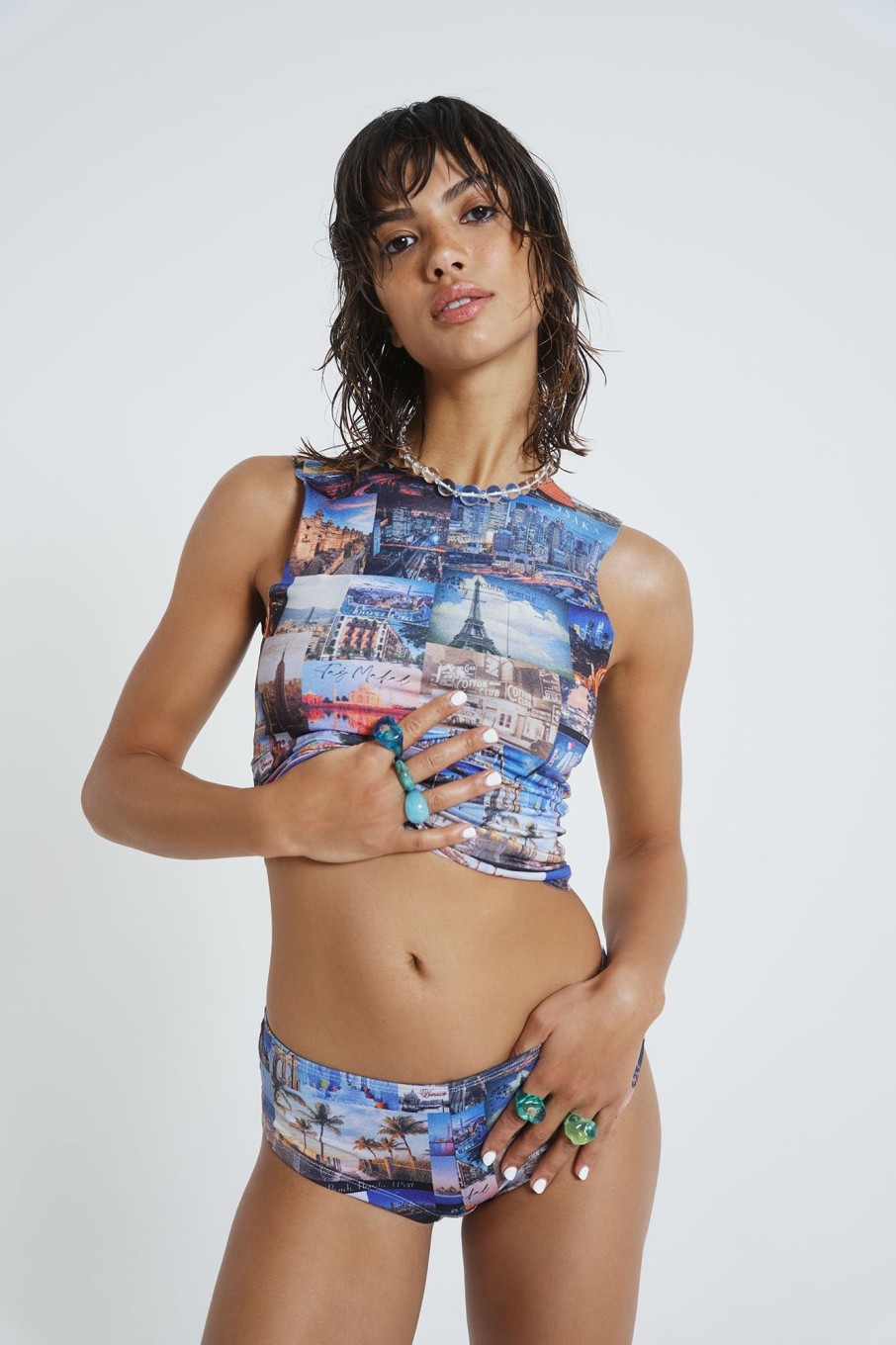 Jaded London Postcards From Pagayo Tankini Top | All Bikinis