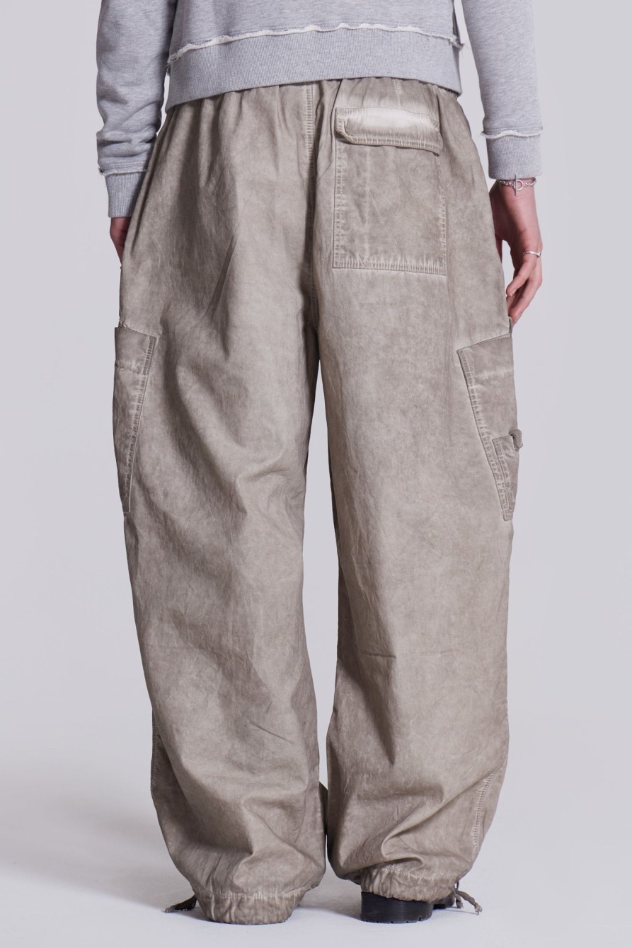 Jaded London Stone Oil Wash Parachute Pants | Trousers & Pants