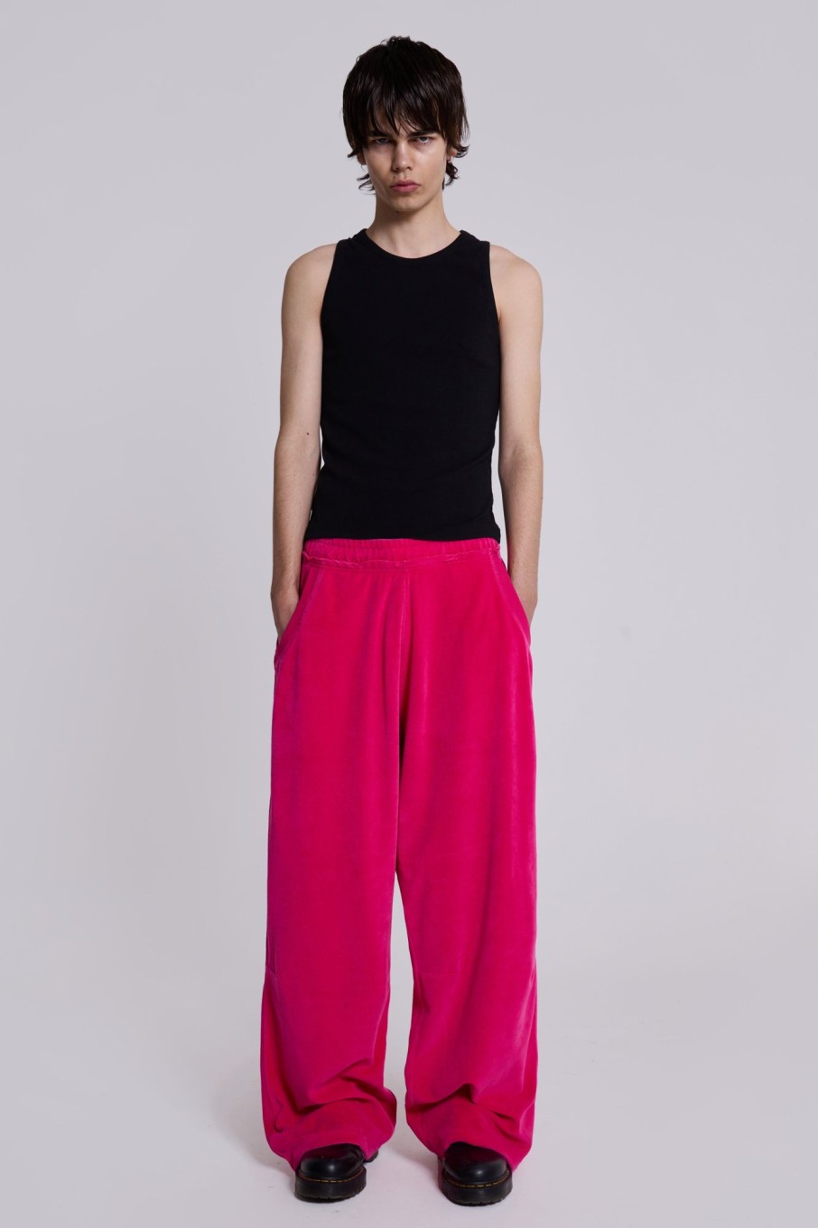 Jaded London Hot Pink Velour Monster Joggers | Loungewear