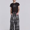 Jaded London Washed Black Apex Denim Cargos | Cargo Pants