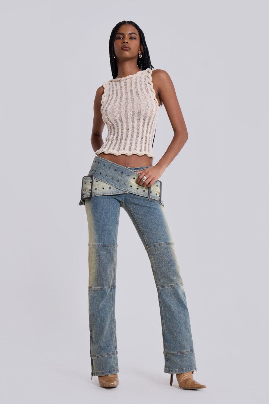 Jaded London Assassin Light Denim Jeans | Statement Jeans