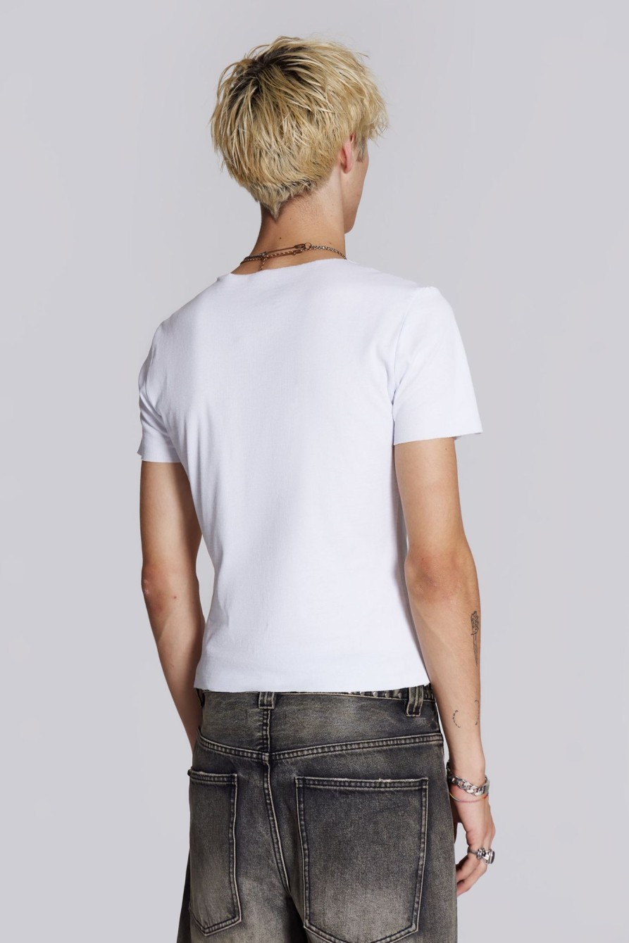 Jaded London Ntrls White Rib Tee | Basics