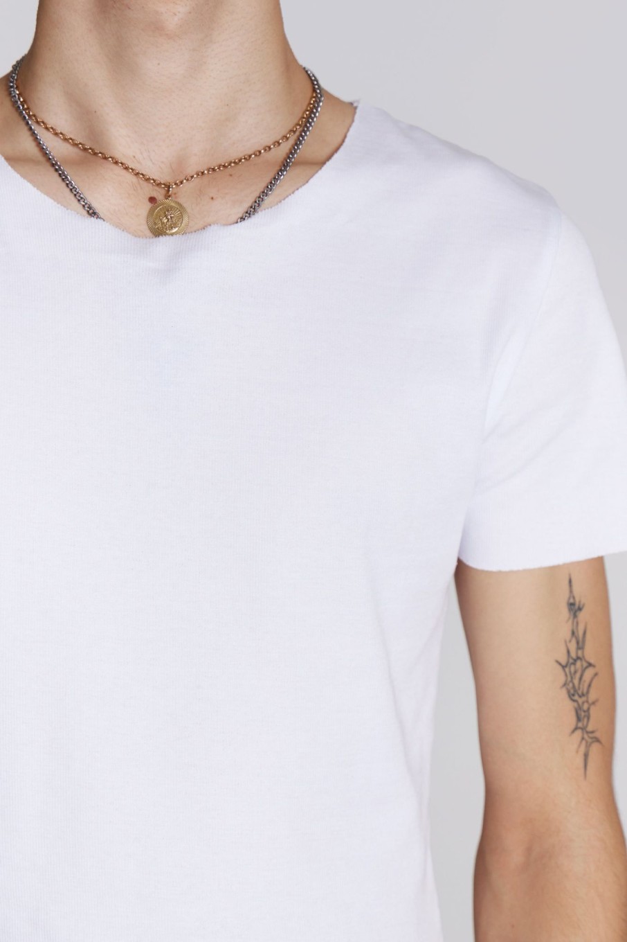 Jaded London Ntrls White Rib Tee | Basics