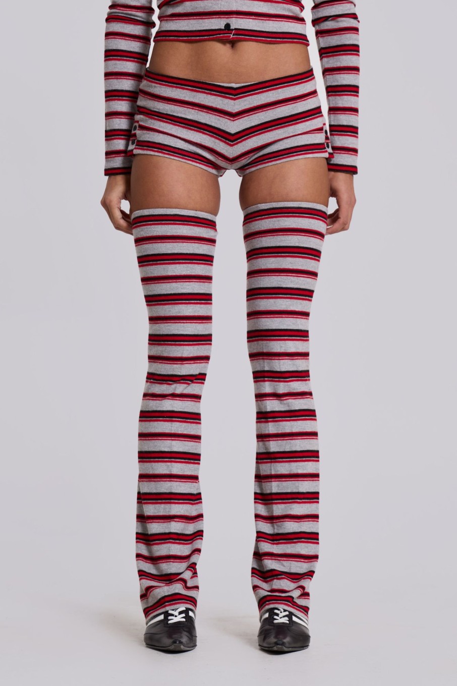 Jaded London Isla Stripe Thigh High Leg Warmers | Accessories