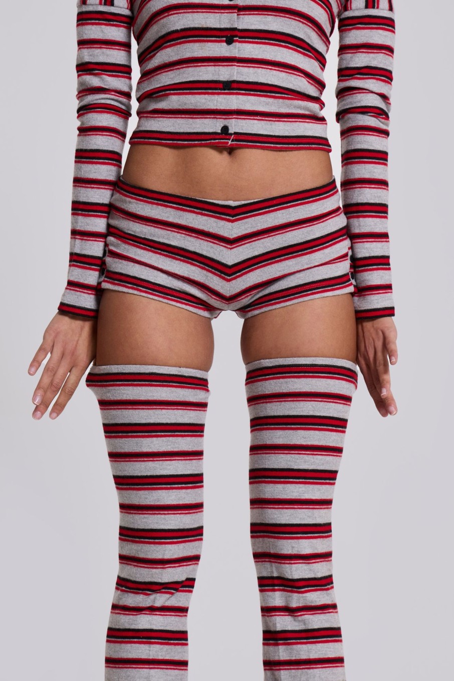 Jaded London Isla Stripe Thigh High Leg Warmers | Accessories