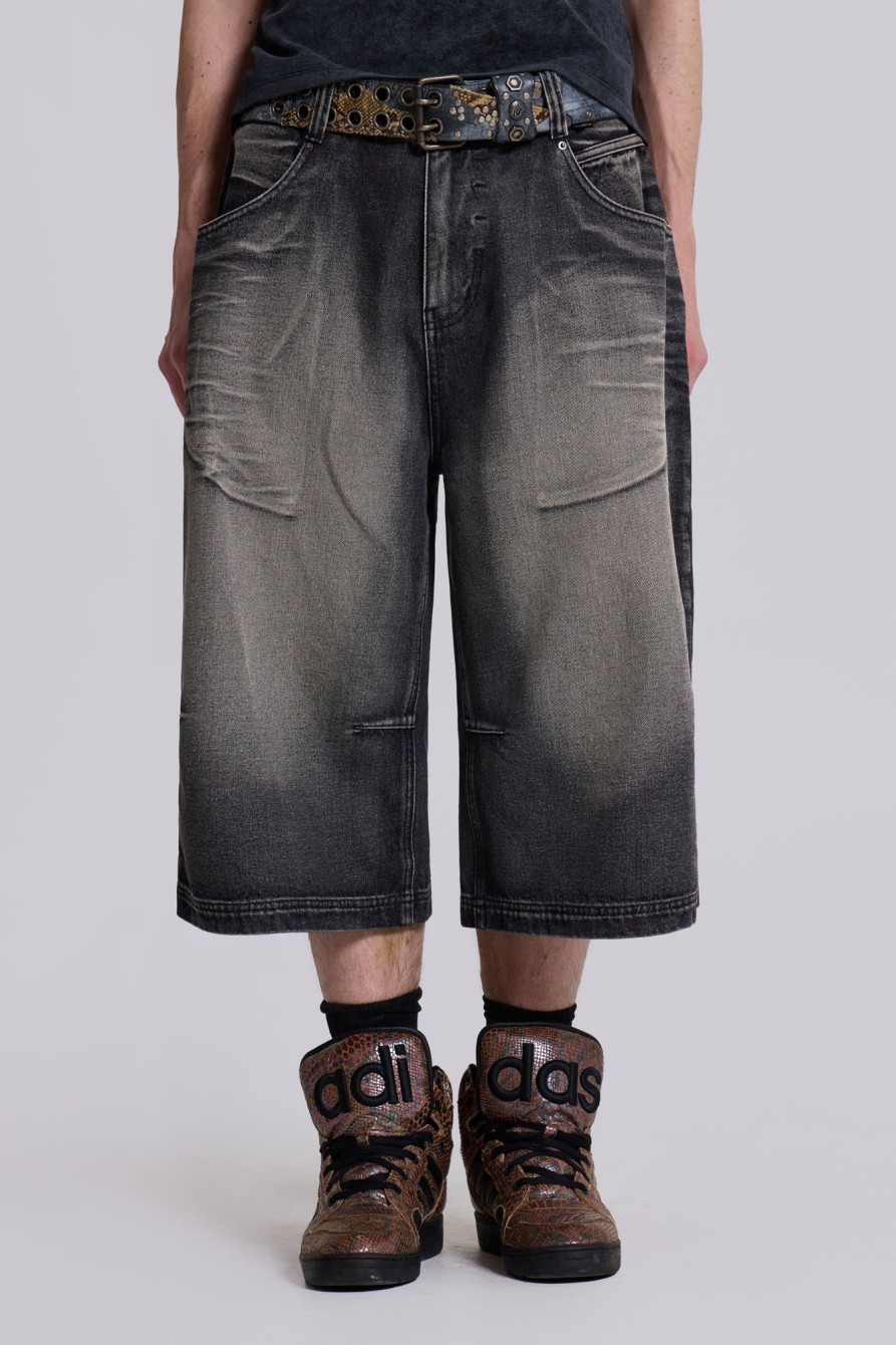 Jaded London Black Ethereal Colossus Jorts | Shorts & Jorts