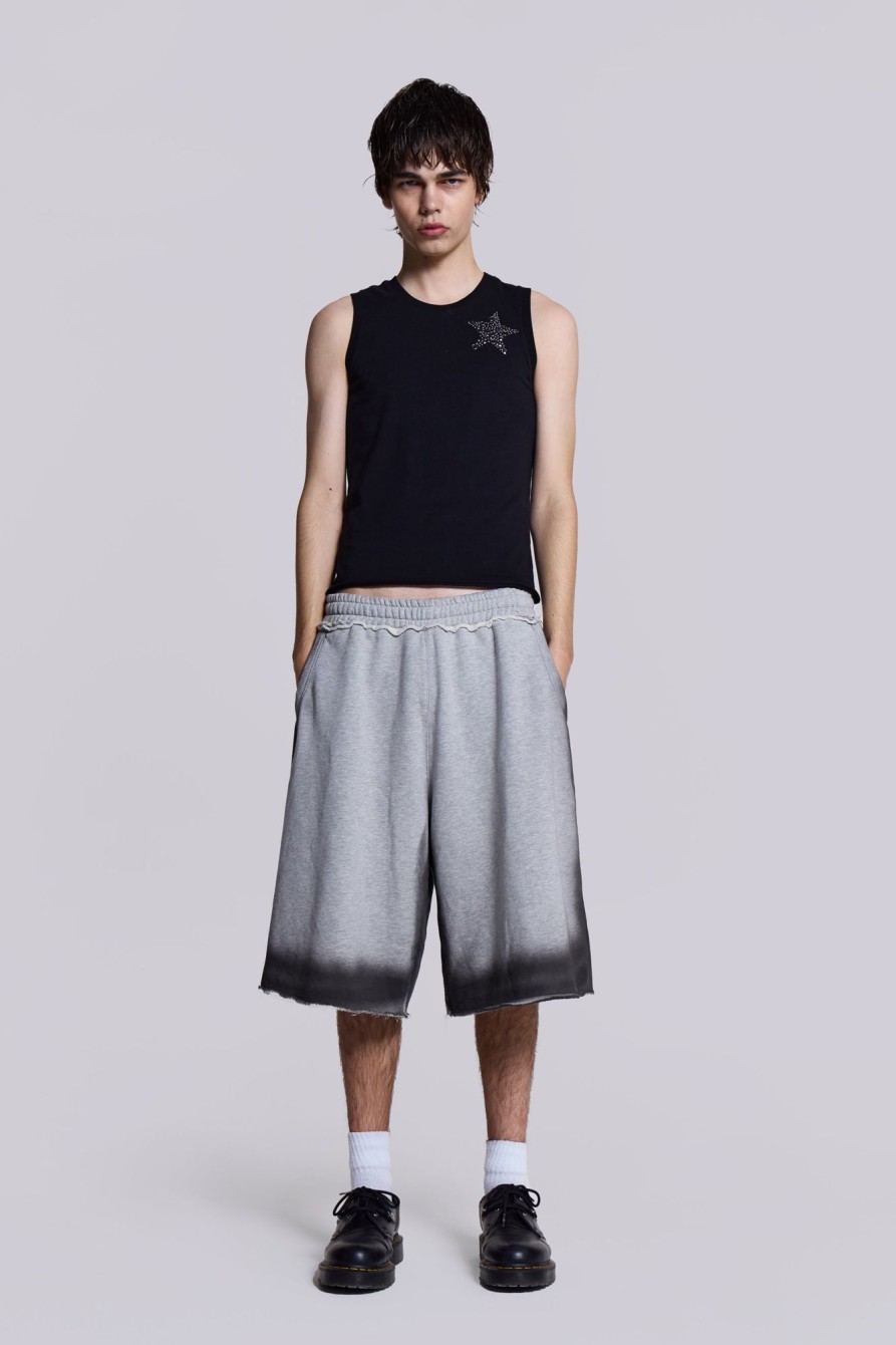 Jaded London Grey Spray Monster Shorts | Loungewear