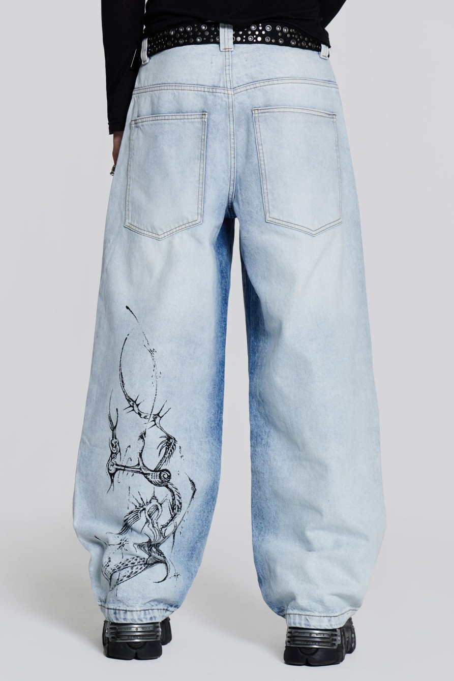 Jaded London Blue Decal Colossus Jeans | Jeans