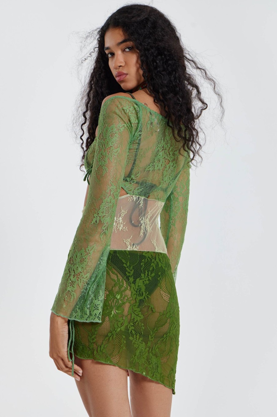 Jaded London Siren Mini Dress In Green | Mini Dresses