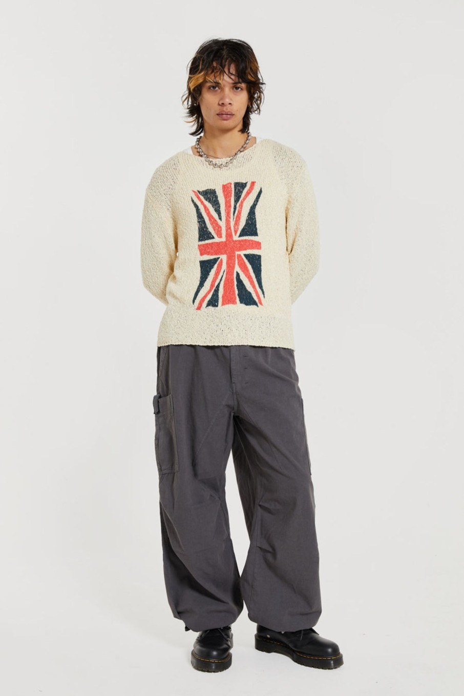 Jaded London Vintage Grey Parachute Cargo Pants | Trousers & Pants