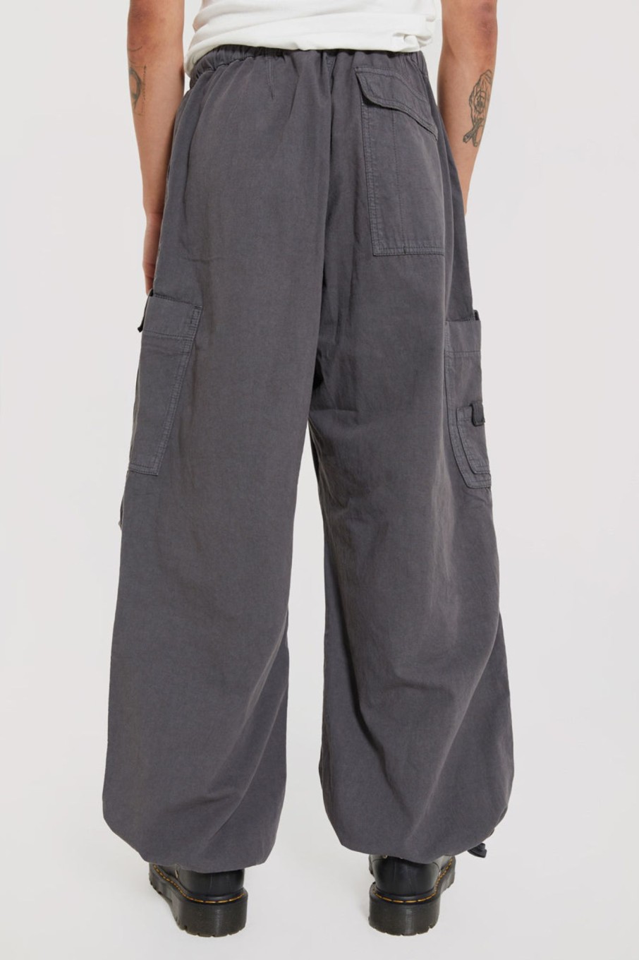 Jaded London Vintage Grey Parachute Cargo Pants | Trousers & Pants