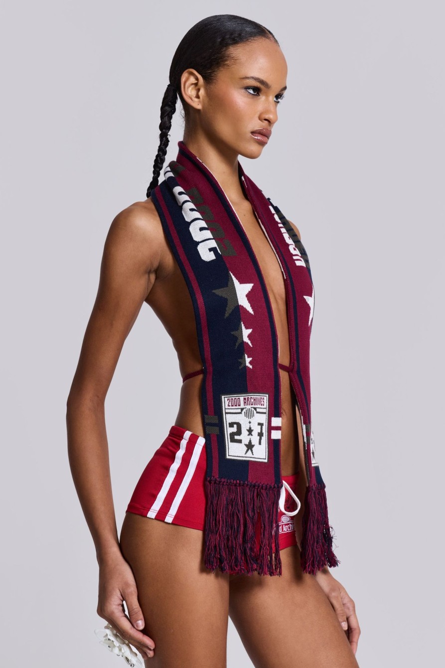 Jaded London Merch 3-In-1 Backless Football Scarf Top | Accessories