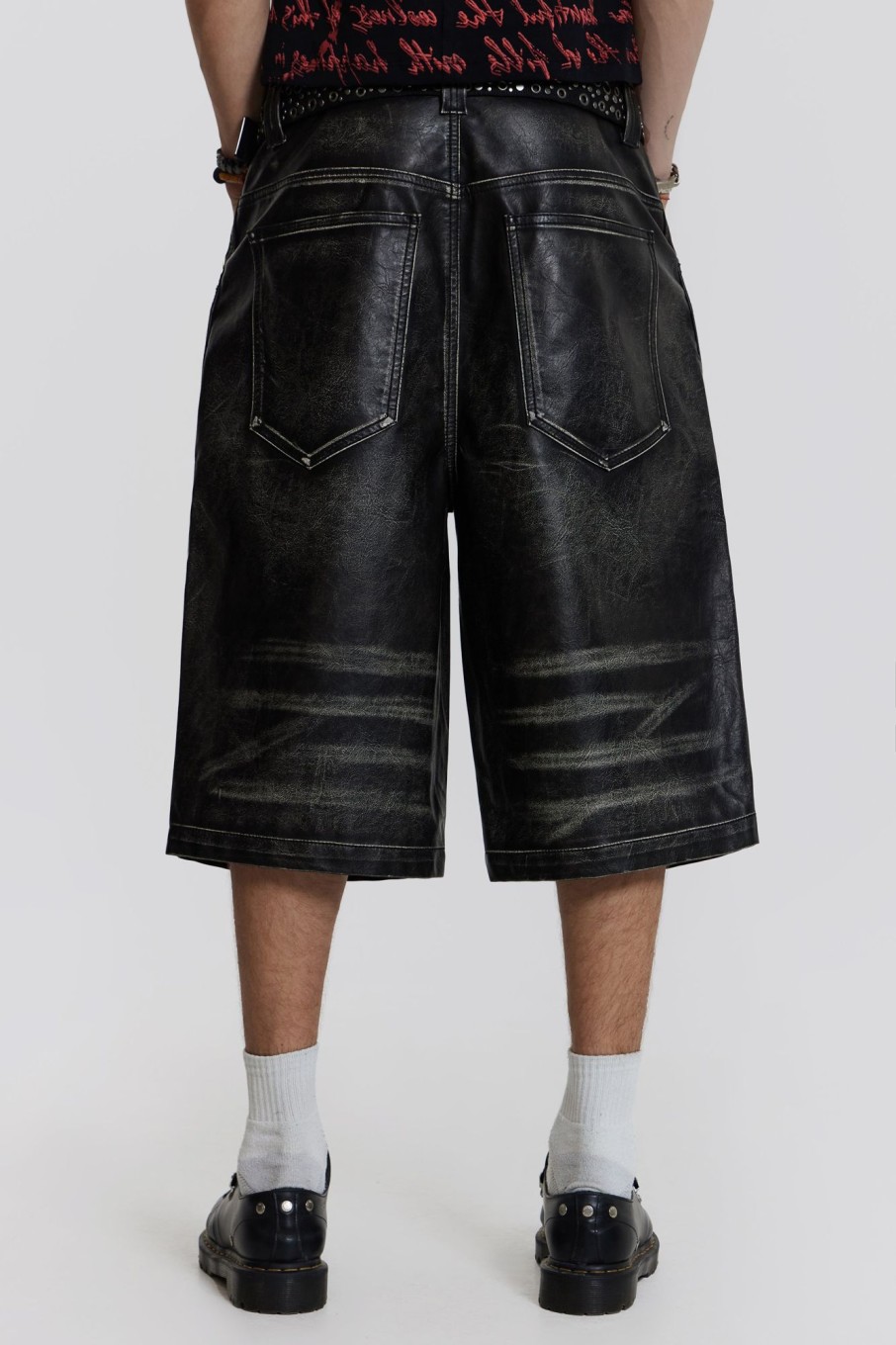 Jaded London Ash Faux Leather Colossus Shorts | Shorts & Jorts