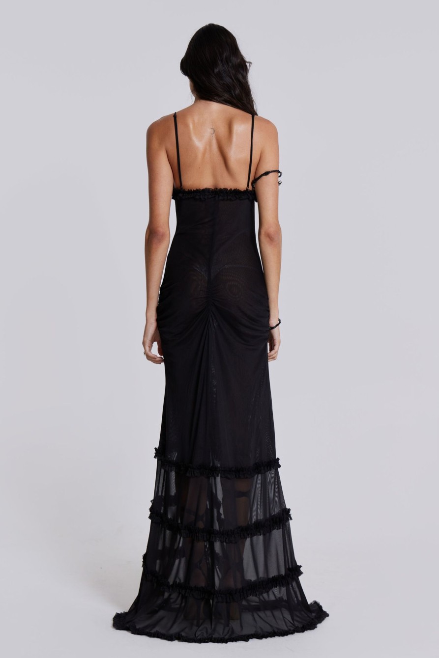 Jaded London Fatale Maxi Dress In Midnight Black | Maxi Dresses