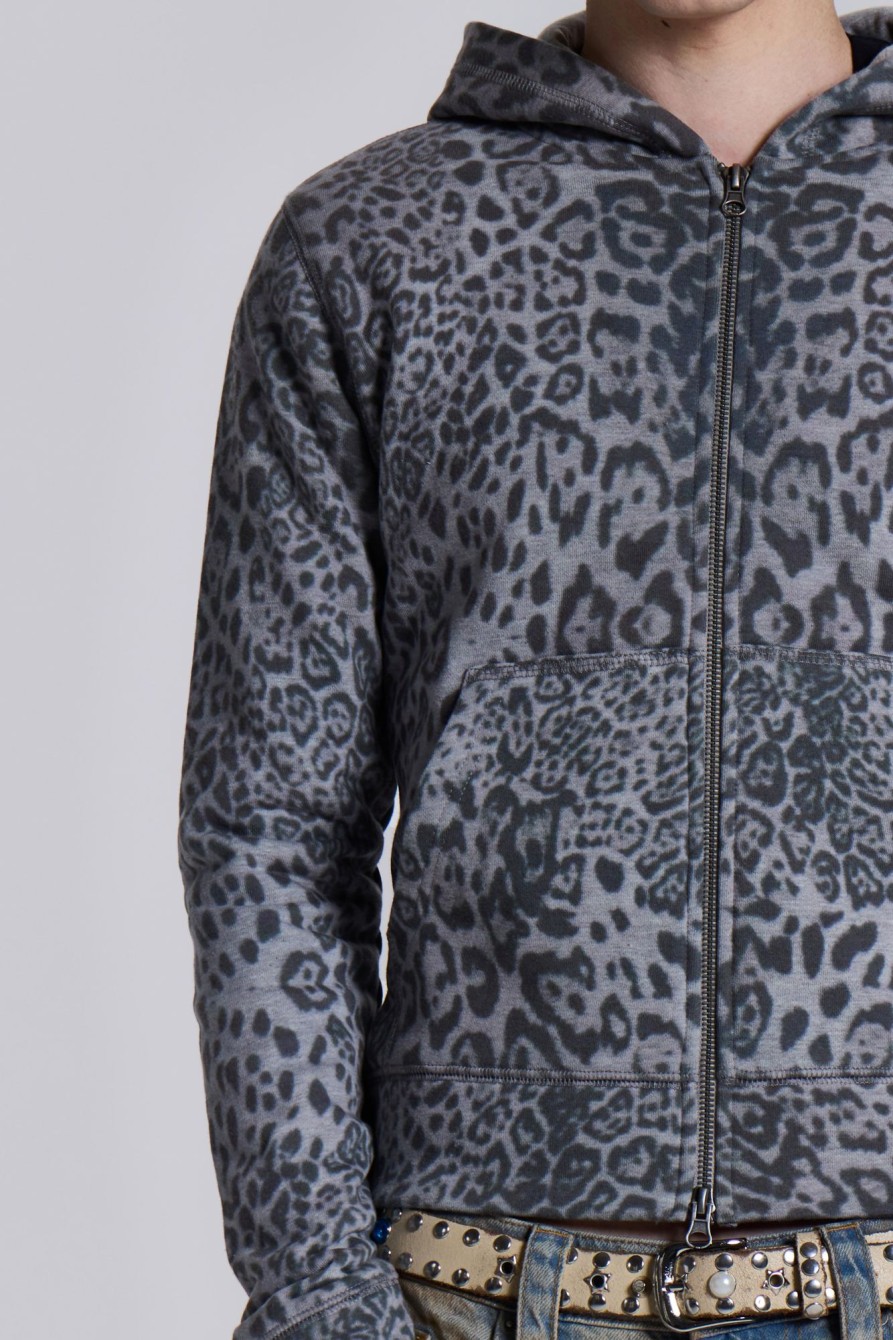 Jaded London Snow Leopard Mini Monster Hoodie | Loungewear