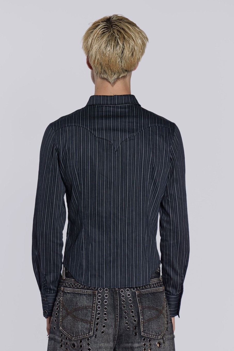 Jaded London Pinstripe Bronco Shirt | Tailoring