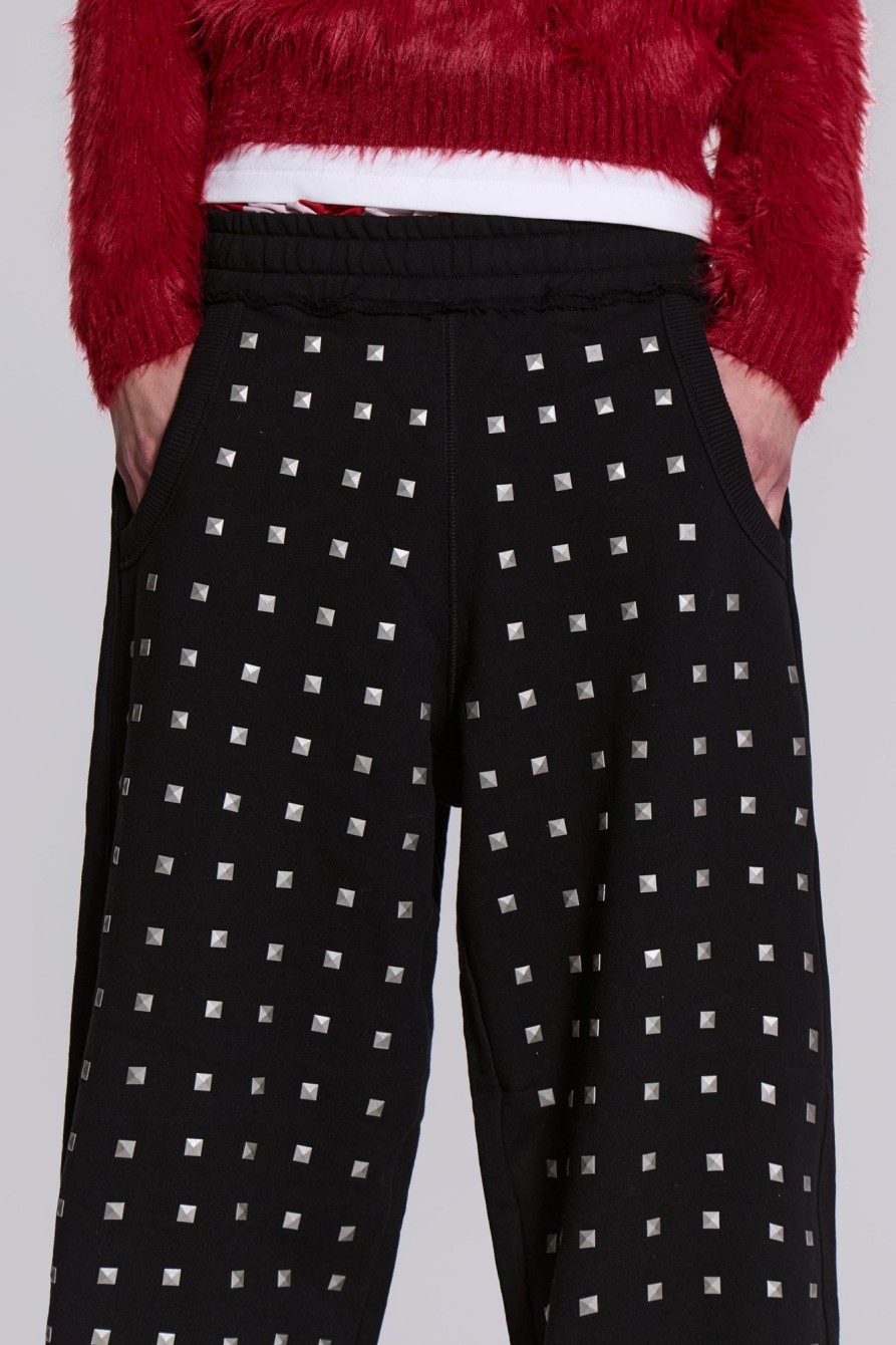 Jaded London Black Stud Monster Joggers | Loungewear