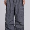 Jaded London Black Oil Wash Parachute Pants | Cargo Pants