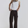 Jaded London Brown Carpenter Jeans In Skate Fit | Baggy Jeans