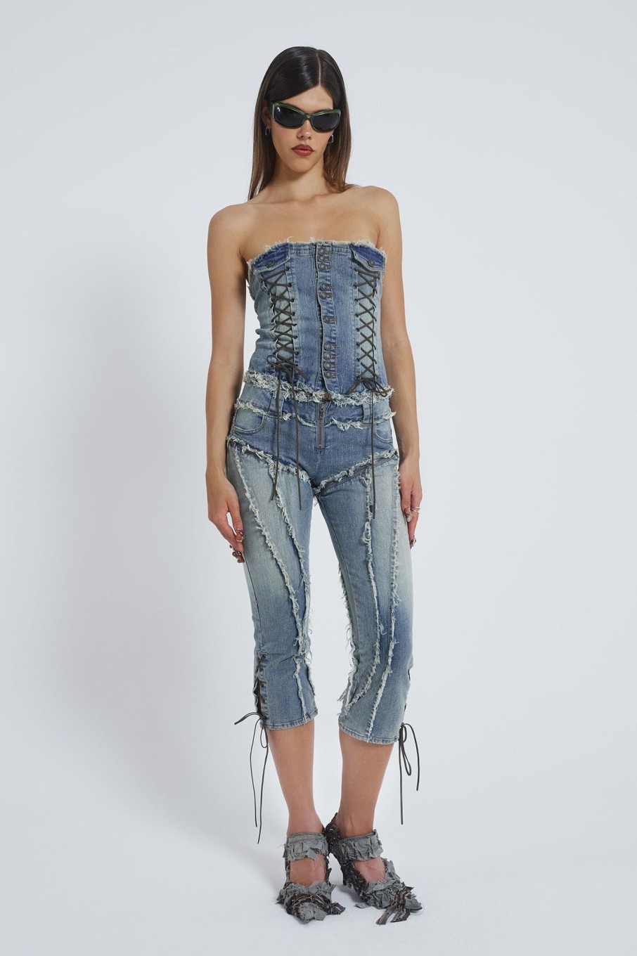 Jaded London Get Riding 5 In 1 Detachable Denim Jumpsuit | Shorts & Jorts