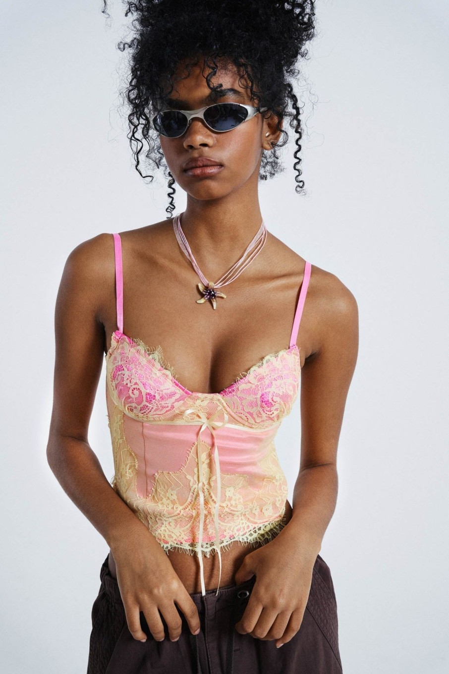 Jaded London Pink Lorelai Corset | Crop Tops