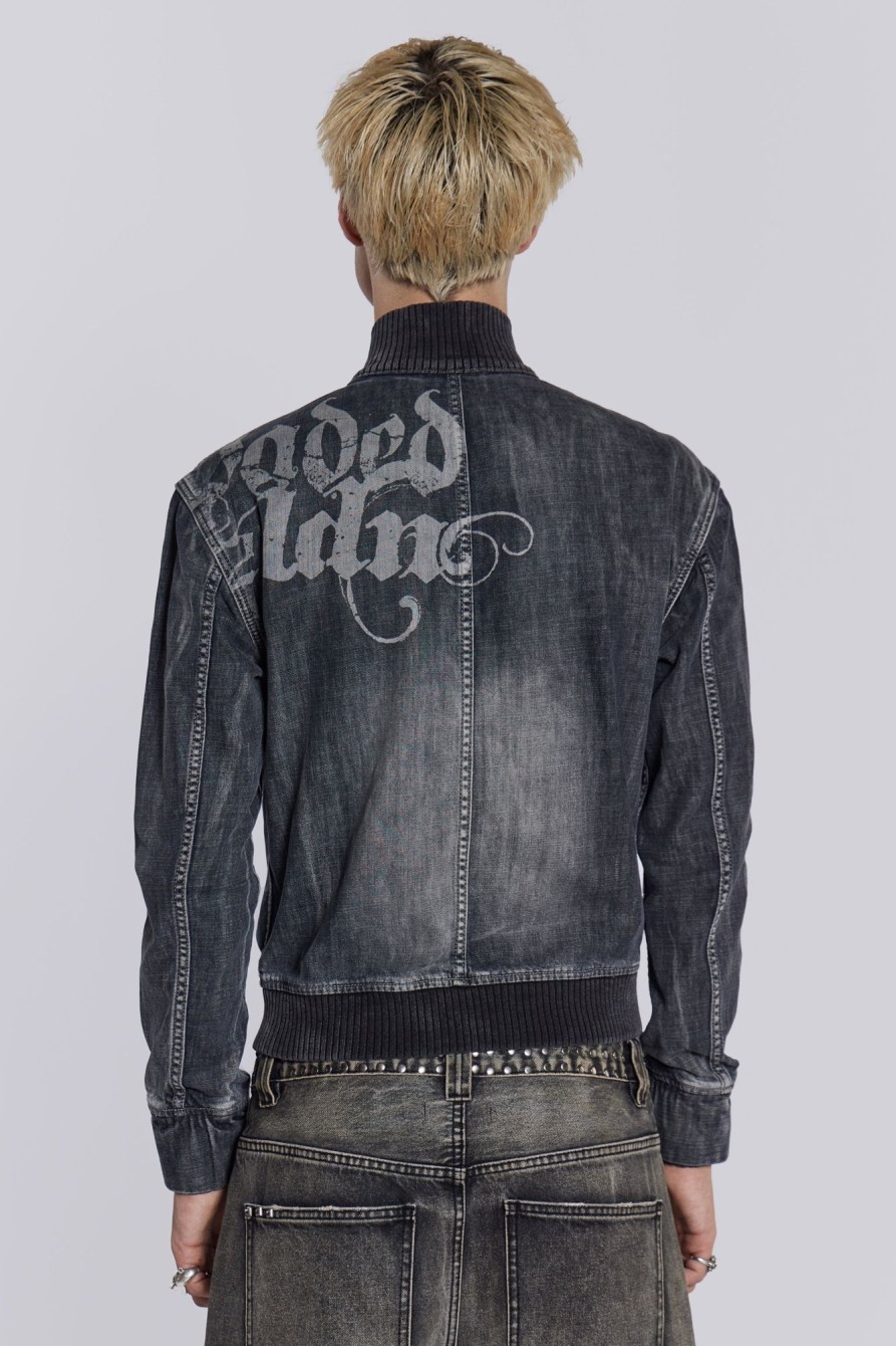 Jaded London Smoke Denim Bomber | Outerwear