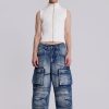 Jaded London Light Wash Apex Denim Cargos | Jeans