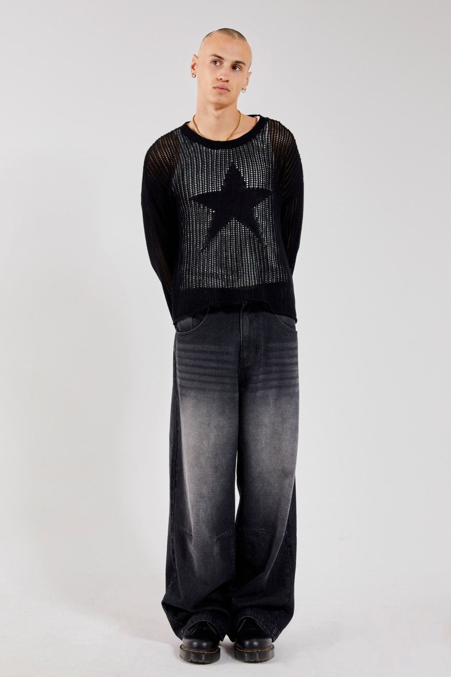 Jaded London Black Nebula Jumper | Knitwear