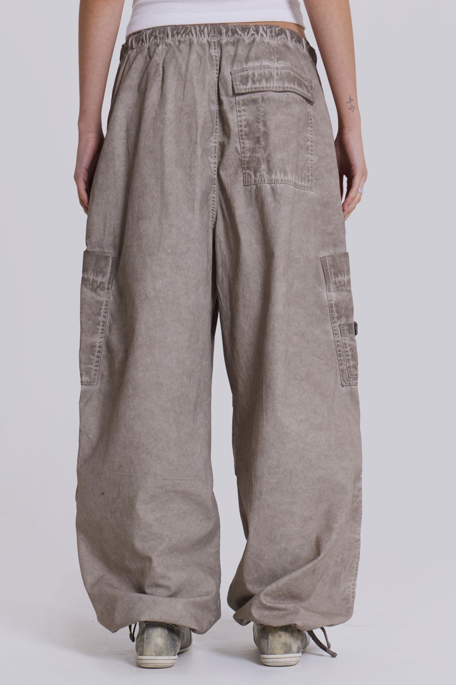 Jaded London Stone Oil Wash Parachute Pants | Cargo Pants