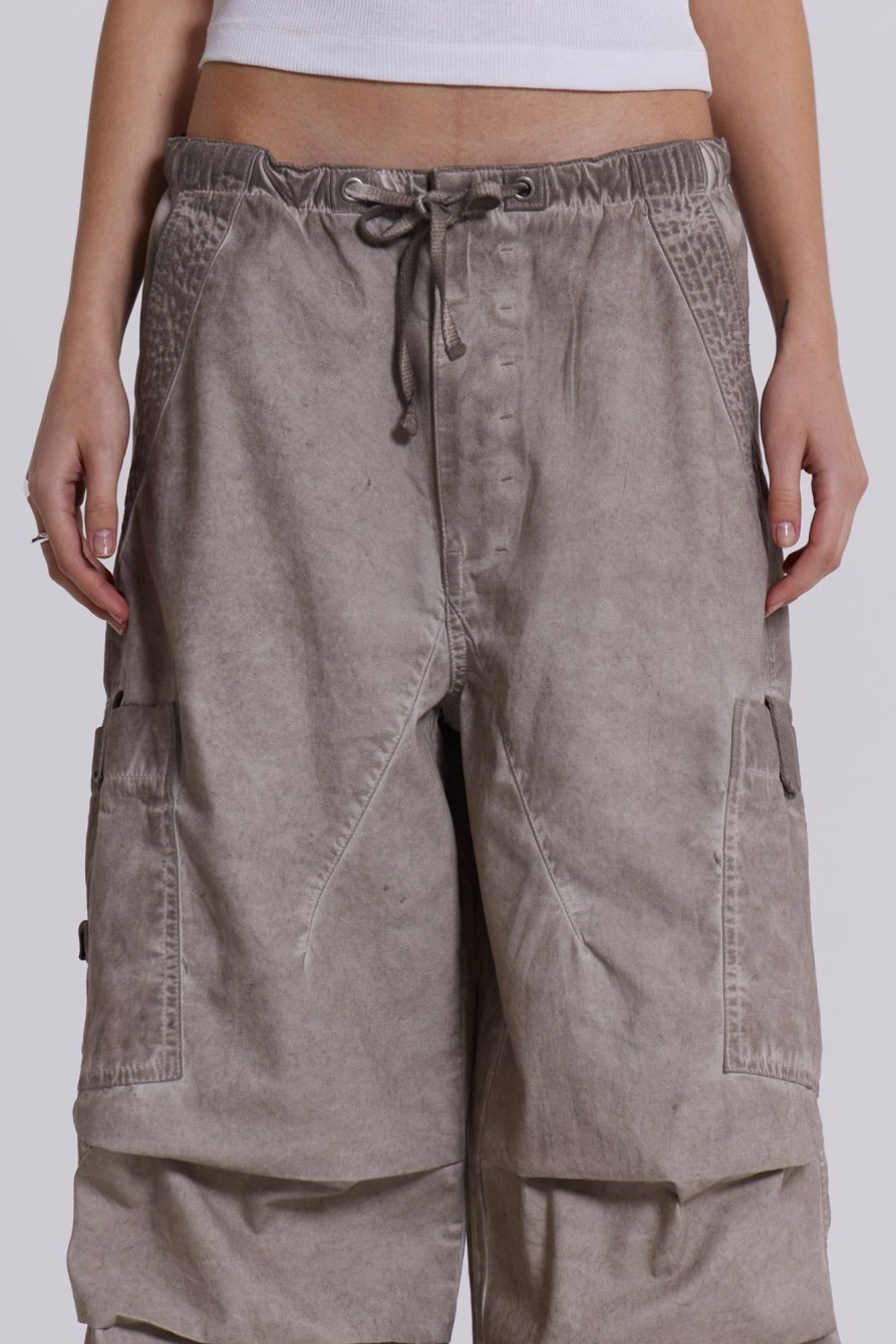 Jaded London Stone Oil Wash Parachute Pants | Cargo Pants