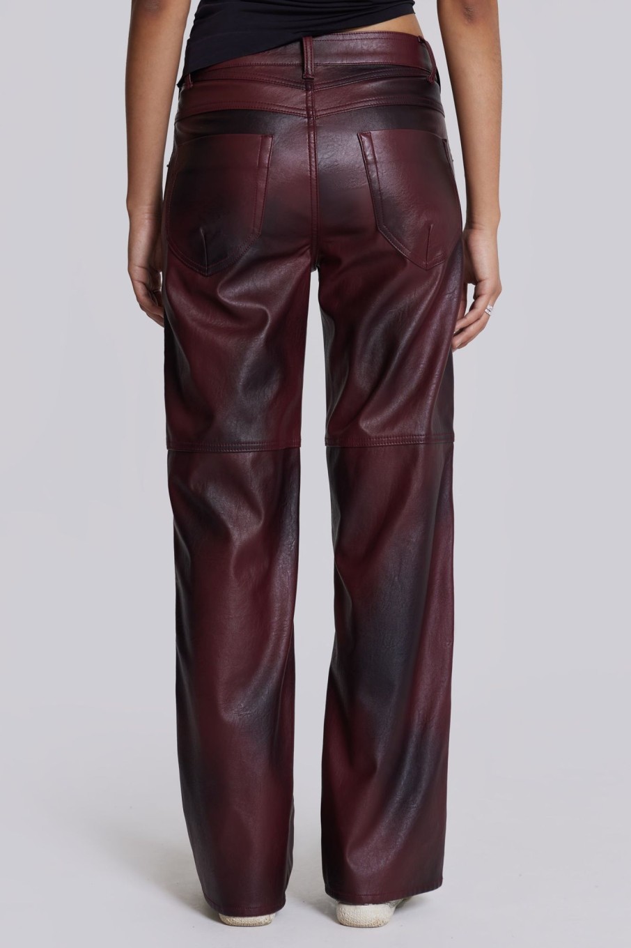 Jaded London Oxblood Faux Leather Pants | Trousers & Pants