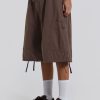 Jaded London Brown Parachute Cargo Shorts | Shorts & Jorts