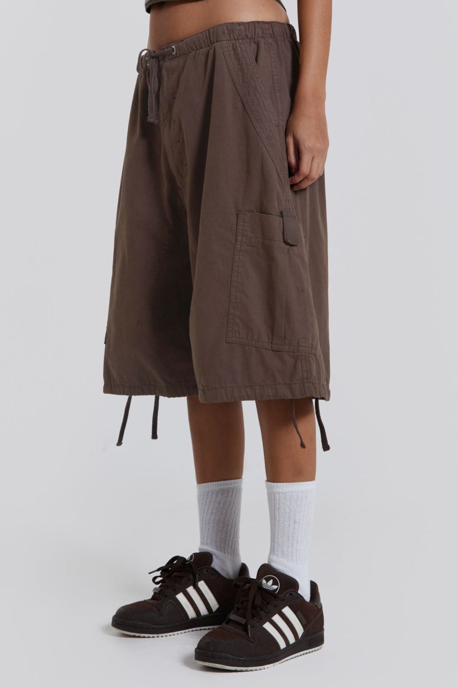 Jaded London Brown Parachute Cargo Shorts | Shorts & Jorts