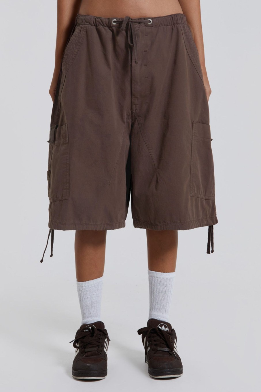 Jaded London Brown Parachute Cargo Shorts | Shorts & Jorts