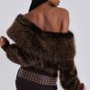 Jaded London 316 Off The Shoulder Fur Jumper | Long Sleeve Tops