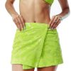 Jaded London Towelling Wrap Mini Skirt In Lime | Beach Cover Ups