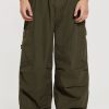 Jaded London Khaki Topograph Parachute Pants | Trousers & Pants