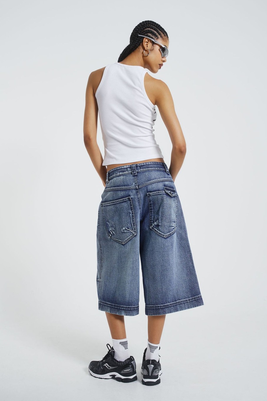 Jaded London Axle Acid Wash Denim Jorts | Jorts