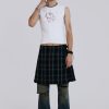 Jaded London Green Check Mini Fraser Kilt | Tailoring