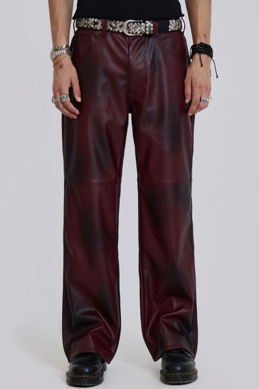 Jaded London Oxblood Faux Leather Pants | Trousers & Pants