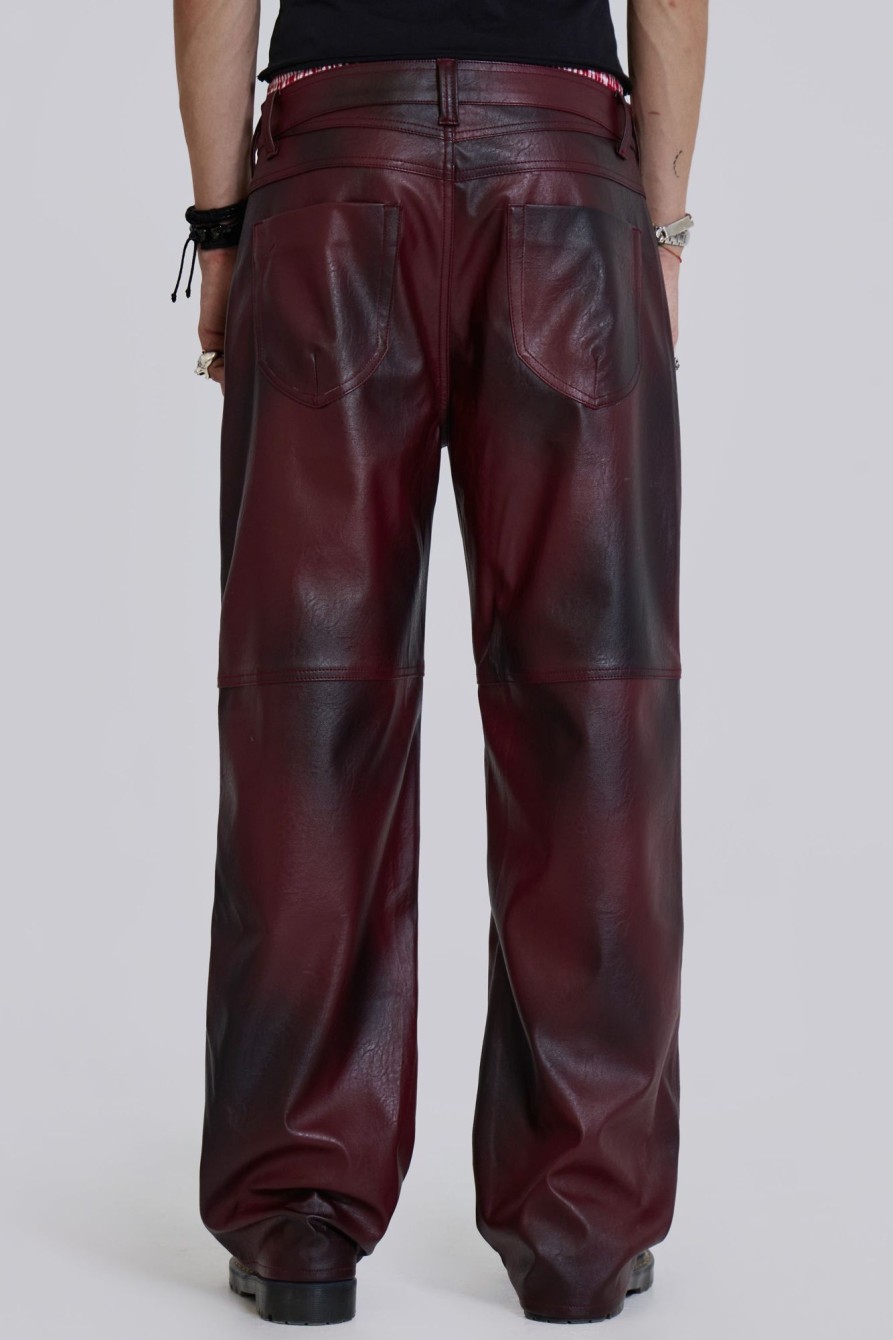 Jaded London Oxblood Faux Leather Pants | Trousers & Pants