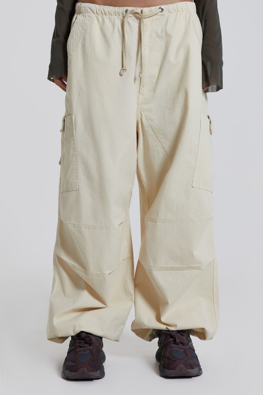 Jaded London Ecru Parachute Cargo Pants | Cargo Pants