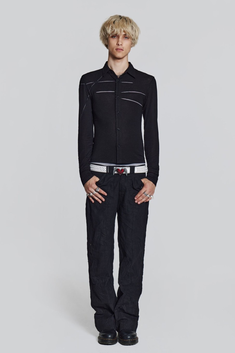 Jaded London Black Rift Shirt | Tailoring