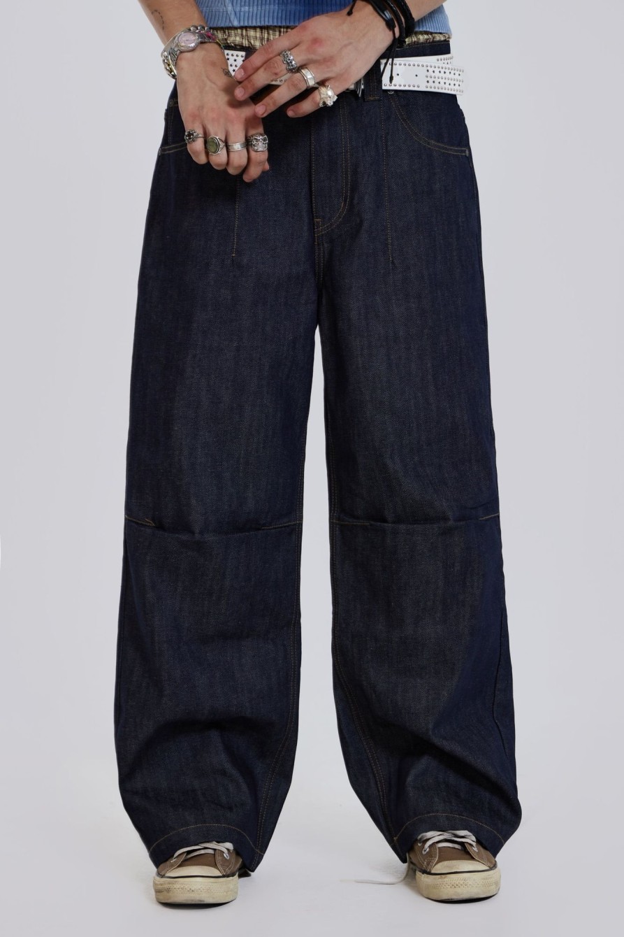 Jaded London Raw Blue Denim Razor Jeans | Jeans