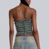 Jaded London Sub-Rosa Denim Corset Top | Bandeau Tops