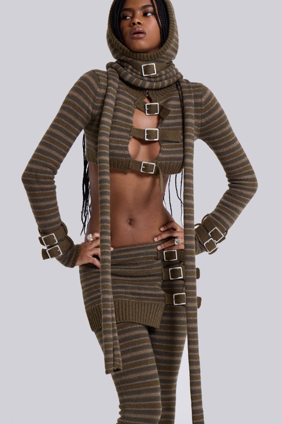 Jaded London Veda Knitted Hood U0026 Scarf | Knitwear