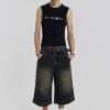 Jaded London Axle Black Crease Wash Denim Jorts | Shorts & Jorts